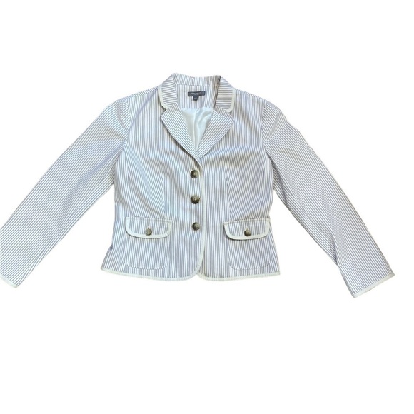 Ann Taylor Petite Lavender White Pin Stripped Blazer Women’s Size 4P - Picture 3 of 11